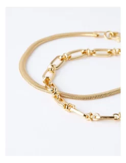 Best Sale 🥰 Trent Nathan Link & Snake Chain Bracelet Set In Gold ✨ -bracelets Sales unnamed file 103