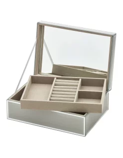 Promo ๐ One Six Eight London Sara Cool Grey Large Jewellery Box โจ