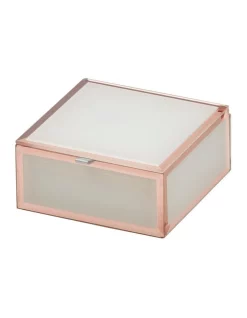 Promo ๐ One Six Eight London Sara White / Rose Gold Small Jewellery Box ๐