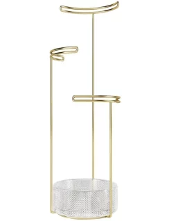 bracelets Sales 5 Hot Sale 😍 Umbra Tesora Jewellery Stand 42x13x13cm In Glass/Brass 🎉
