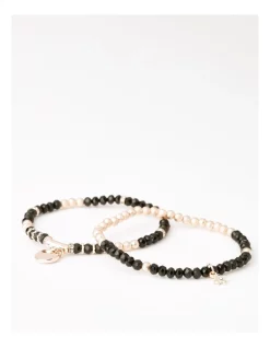Flash Sale 🛒 Piper Wish Stretch Rose Gold/Black Bracelet Set ⭐