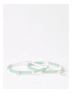 Hot Sale 🎁 Piper Wish Stretch Silver/Mint Bracelet Set 🎉