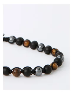 Promo 😀 Blaq Beads & Stone Adjustable Bracelet In Black 🌟 -bracelets Sales unnamed file 150
