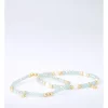 Best Sale 🎁 Piper Beaded Bracelet Set With Pearls 2 Pack In Mint 🌟