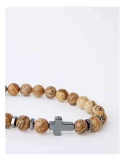 Best reviews of 🌟 Blaq Beads & Cross Charm Bracelet In Brown 💯 -bracelets Sales unnamed file 181