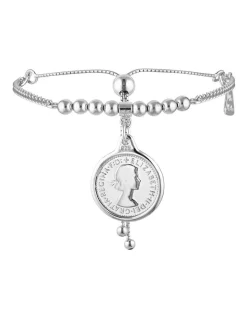 Top 10 🎁 Mocha Threepence Charm Silver Curb Chain Bracelet 🧨