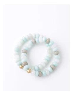 Best Sale 👍 Piper Semi-Precious Jade Stone Bracelets 2 Pack 🌟