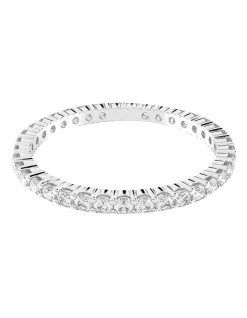 Buy 💯 Swarovski Vittore Round Cut White Rhodium Plated Ring ⌛