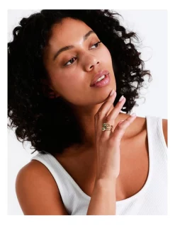 Cheapest ⭐ Piper Vintage Ring Stack 4 Pack In Gold/Green 😍 -bracelets Sales unnamed file 349