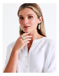 Brand new 🎁 Trent Nathan Statement Stone Ring In Aqua 🧨 -bracelets Sales unnamed file 360