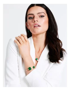 New ✨ Basque 2 Square Malachite Bangle In Gold 👏 -bracelets Sales unnamed file 37