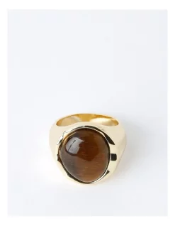 Best reviews of 💯 Trent Nathan Statement Tiger's Eye Ring In Brown 😍