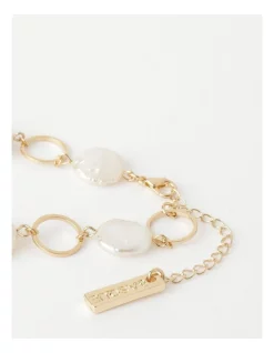Discount 👏 Basque Flat Pearl Chain Bracelet In Gold 💯 -bracelets Sales unnamed file 43