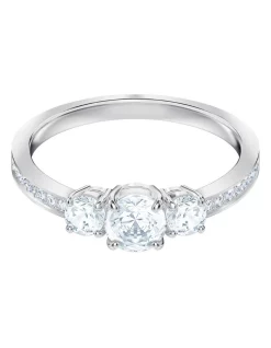 Top 10 😍 Swarovski Attract Trilogy Round Silver Ring 👏