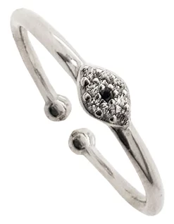 Buy 🧨 Mocha Just Must Adjustable White Zirconia Silver Ring 😉