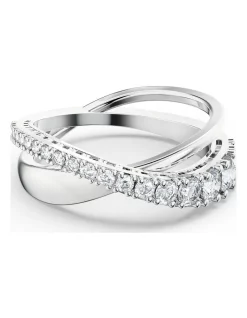 Budget 💯 Swarovski Twist Rows Silver Rhodium Plated Ring ✨