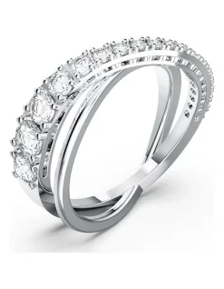 Budget 💯 Swarovski Twist Rows Silver Rhodium Plated Ring ✨ -bracelets Sales unnamed file 494