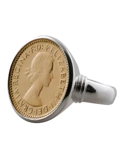 Brand new 🧨 Mocha Authentic Sixpence Coin Ring Silver 🔥