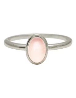 New 🎁 Von Treskow Oval Rose Quartz Silver Ring 🥰