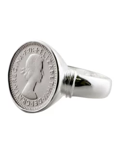Budget 🎁 Mocha Authentic Threepence Coin Ring Silver 💯