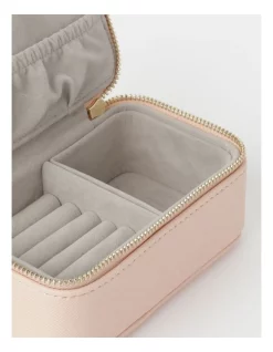 Budget 🎁 Design Studio Small Zip Around Jewellery Box In Blush 🎉 -bracelets Sales unnamed file 657