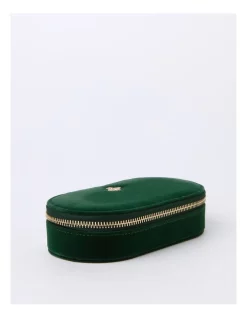 Brand new 💯 Design Studio Oval Zip Around Jewellery Box In Velvet Green 🌟 -bracelets Sales unnamed file 687