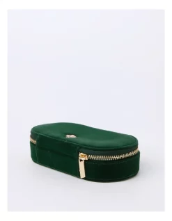 Brand new 💯 Design Studio Oval Zip Around Jewellery Box In Velvet Green 🌟 -bracelets Sales unnamed file 688