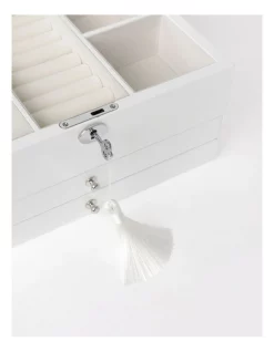 Promo 😉 Design Studio Multi Drawer High Gloss Jewellery Box In White 🔔 -bracelets Sales unnamed file 699