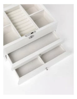 Promo 😉 Design Studio Multi Drawer High Gloss Jewellery Box In White 🔔 -bracelets Sales unnamed file 700