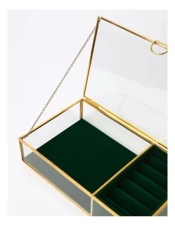 Flash Sale 🎁 Design Studio Glass Jewellery Box In Gold And Green ✔️ -bracelets Sales unnamed file 703