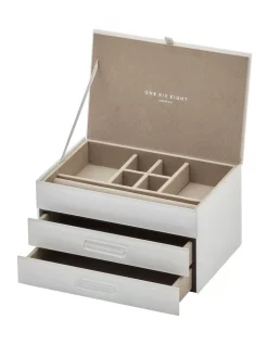Hot Sale 😍 One Six Eight London Gabriella White Medium Jewellery Box 😍