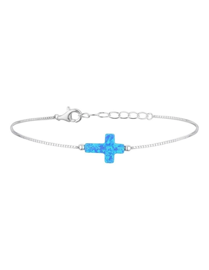 New ๐ Mocha Sterling Silver Mini Cross Fine Bracelet Blue โจ 1 New ๐ Mocha Sterling Silver Mini Cross Fine Bracelet Blue โจ