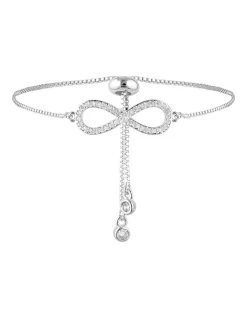 Best deal 🥰 Mocha Infinity Bracelet W/ Cubic Zirconia Silver ✨