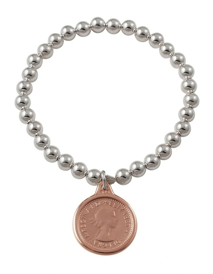 Promo 🧨 Mocha Sixpence Charm Rose Gold Stretchy Bracelet ✔️ 1 Promo 🧨 Mocha Sixpence Charm Rose Gold Stretchy Bracelet ✔️