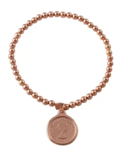 Best reviews of ⭐ Mocha Threepence Charm Rose Gold Stretchy Bracelet 👏