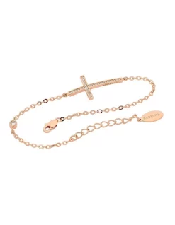 Budget 😉 Georgini Cross Sterling Silver Rose Gold Bracelet 🔔