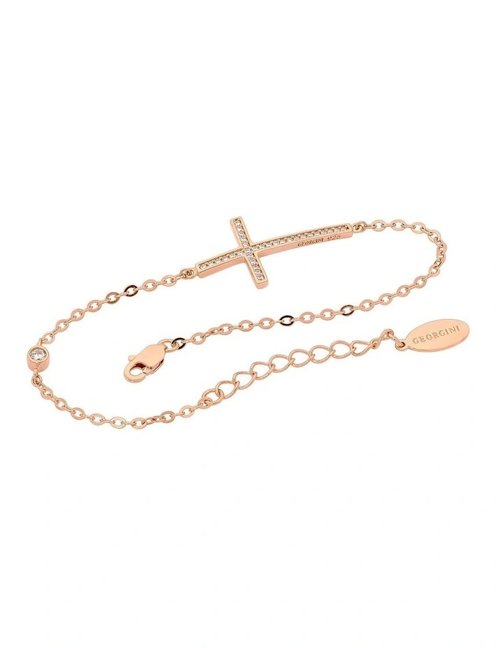Budget ๐ Georgini Cross Sterling Silver Rose Gold Bracelet ๐ 1 Budget ๐ Georgini Cross Sterling Silver Rose Gold Bracelet ๐