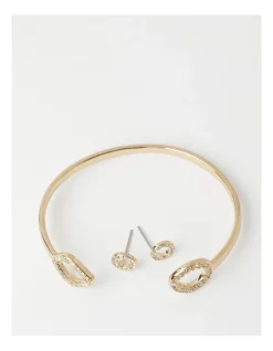 Best reviews of 😀 Trent Nathan Diamante Trim Bangle & Earring Gold Set ⌛